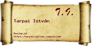 Tarpai István névjegykártya